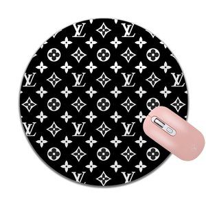 Louis Vuitton Pattern Black Mouse Pad